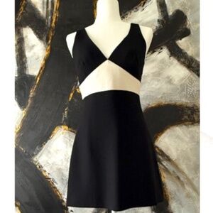 BEBE BLACK AND WHITE DRESS